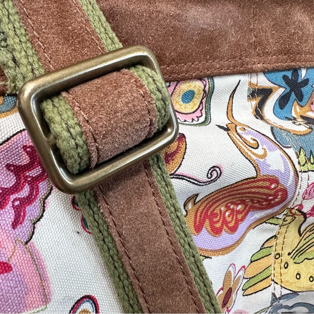 Lucky Brand Floral Patterned Canvas and Suede Tote Bag - Picture 5 of 16